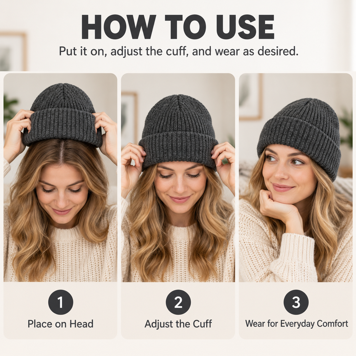 Keepbetterlily® Classic Rib‑Knit Cuffed Winter Beanie