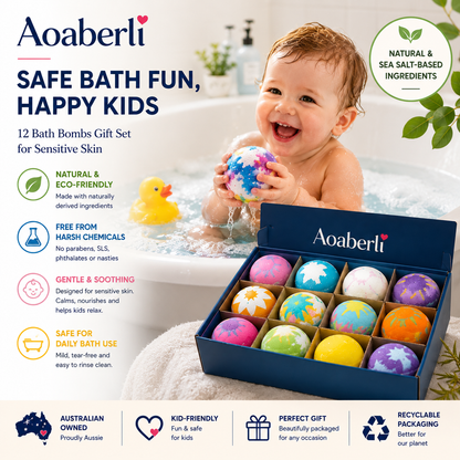 🔥 Limited Time – Save 70% Today❤Gentle Kids Bath Bomb Set 🦘– Food-Grade Colors, Surprise Toys & Fun Bath Time Adventures