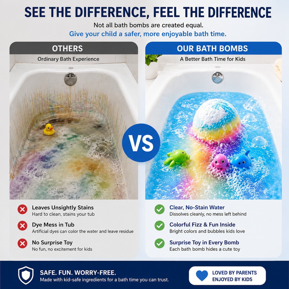 30% 🪴☀️Gentle Kids Bath Bomb Set – Food-Grade Colors, Surprise Toys & Fun Bath Time Adventures