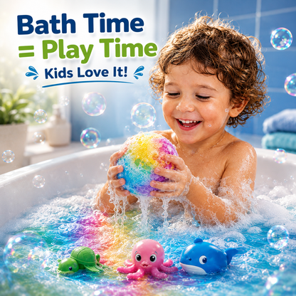 🔥 Limited Time – Save 70% Today❤Gentle Kids Bath Bomb Set 🦘– Food-Grade Colors, Surprise Toys & Fun Bath Time Adventures