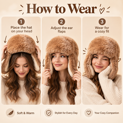 Keepbetterlily®  Faux‑Fur Ear‑Flap Trapper Winter Hat