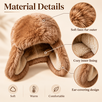 Keepbetterlily®  Faux‑Fur Ear‑Flap Trapper Winter Hat