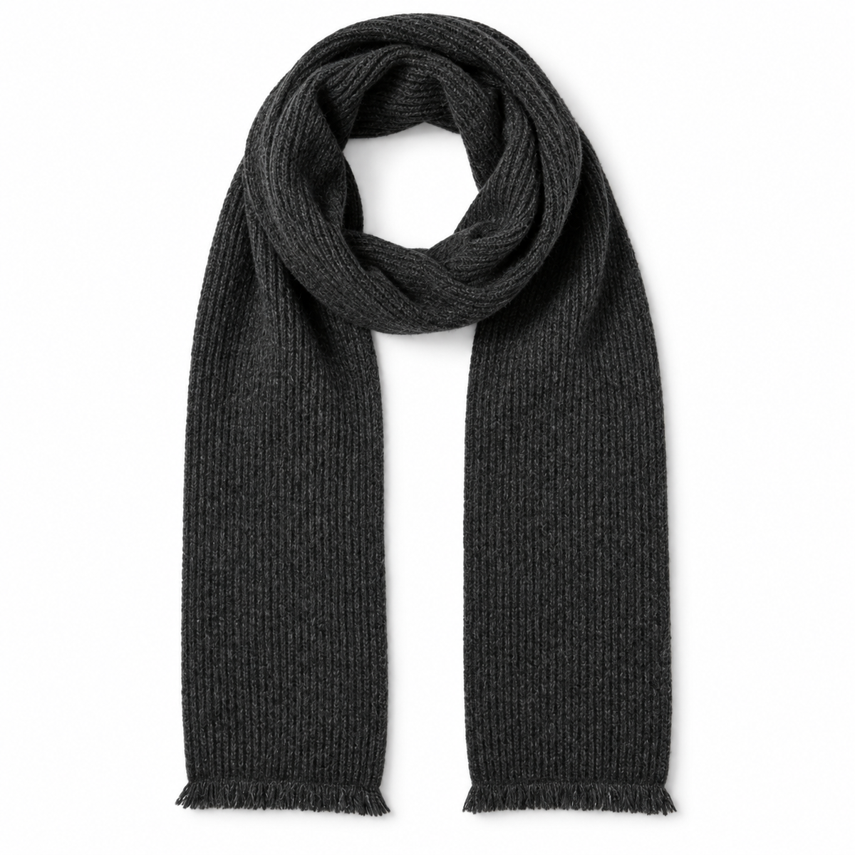 Keepbetterlily® Dark Grey Ribbed Knit Winter Scarf