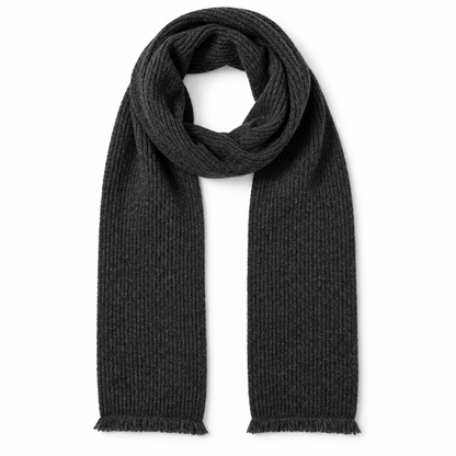 Keepbetterlily® Dark Grey Ribbed Knit Winter Scarf