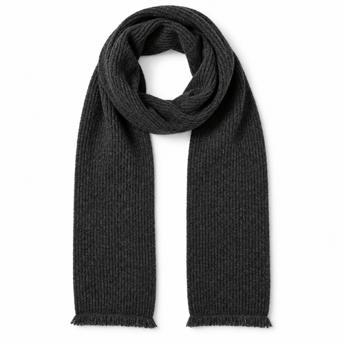 Keepbetterlily® Dark Grey Ribbed Knit Winter Scarf