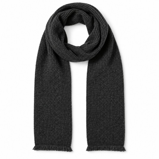 Keepbetterlily® Dark Grey Ribbed Knit Winter Scarf
