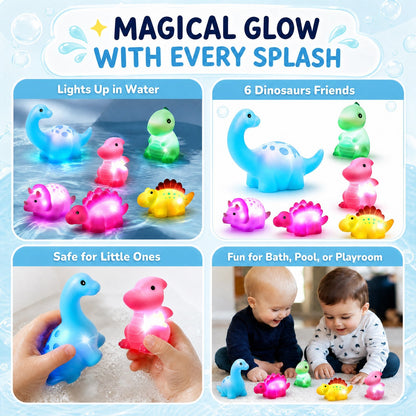 🔥Limited-Time Discount💦BVJ® Baby Light-Up Dinosaur Bath Toy—🎈Lights up in water, changes with temperature, and turns every bath into a fun little adventure.