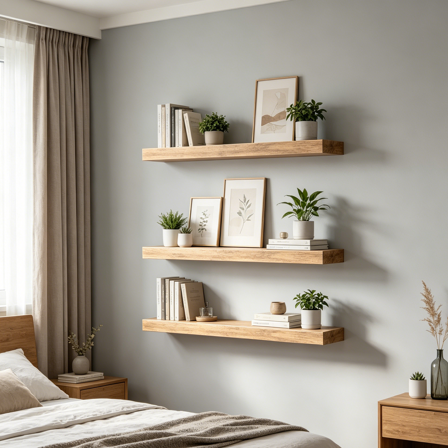 Floating Wall Shelves – Minimalist Wall Mounted Storage for Modern Home Decor