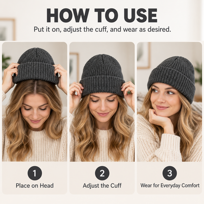 Keepbetterlily® Classic Rib‑Knit Cuffed Winter Beanie
