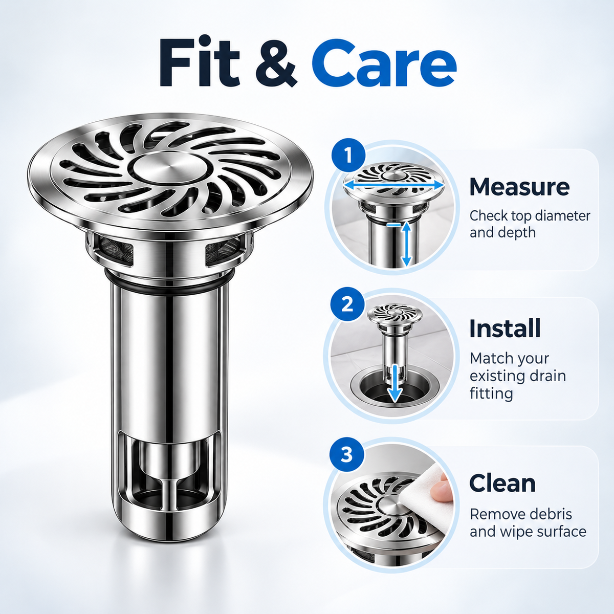 Keepbetterlily Round Floor Drain Insert with Curved Slots