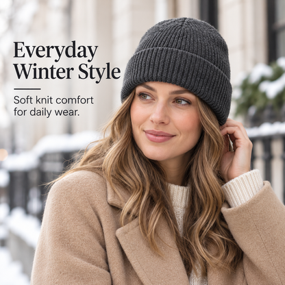 Keepbetterlily® Classic Rib‑Knit Cuffed Winter Beanie