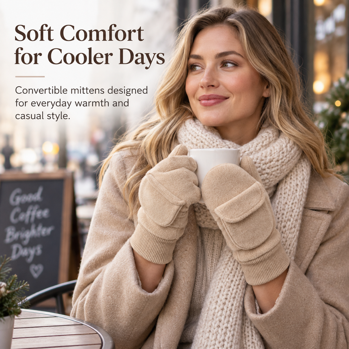 Keepbetterlily® 2‑in‑1 Flip‑Top Fleece Convertible Mittens