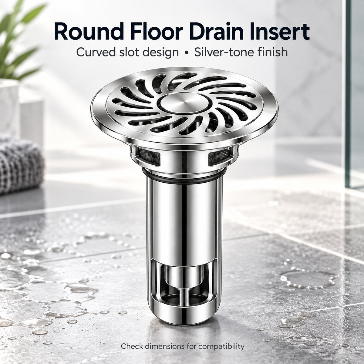 Keepbetterlily Round Floor Drain Insert with Curved Slots
