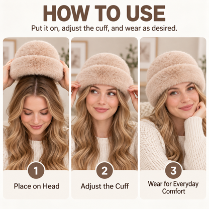 Keepbetterlily®  Soft Faux‑Fur Folded‑Cuff Winter Beanie