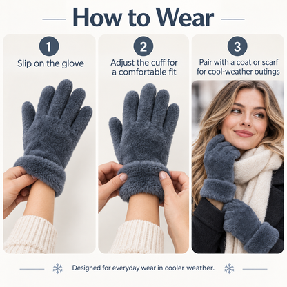 Keepbetterlily® Plush Faux-Fur Winter Gloves