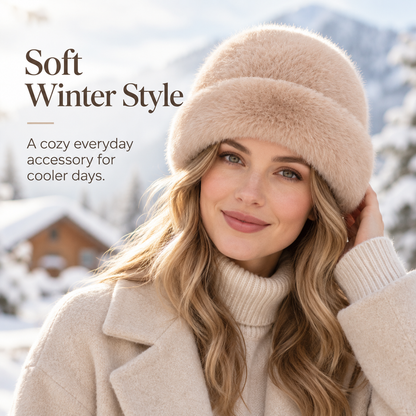Keepbetterlily®  Soft Faux‑Fur Folded‑Cuff Winter Beanie