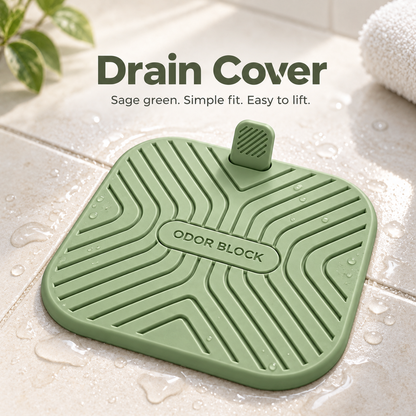 Keepbetterlily Sage Green Drain Cover with Raised Grip Tab