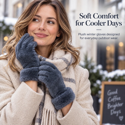 Keepbetterlily® Plush Faux-Fur Winter Gloves
