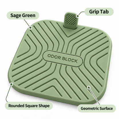 Keepbetterlily Sage Green Drain Cover with Raised Grip Tab
