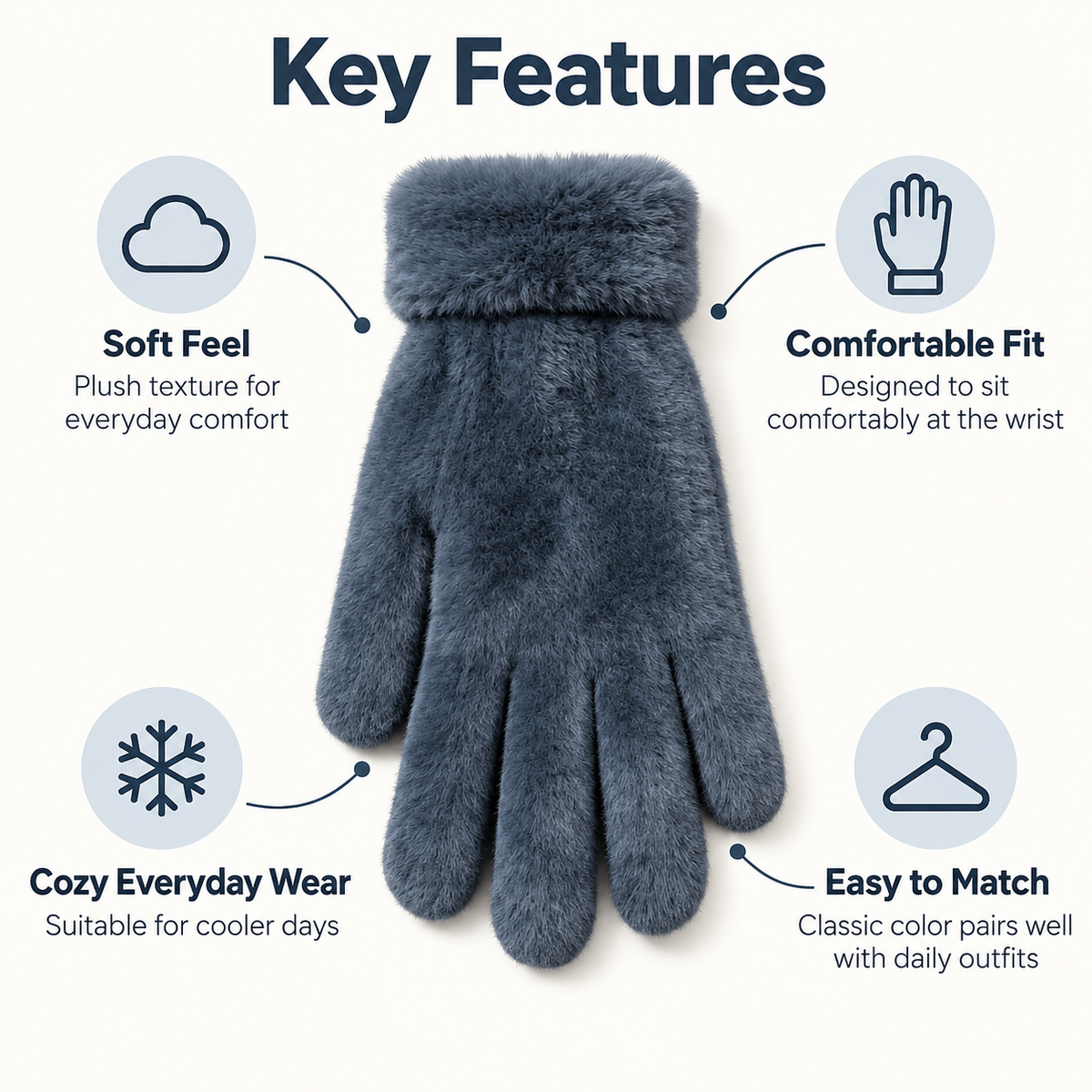 Keepbetterlily® Plush Faux-Fur Winter Gloves