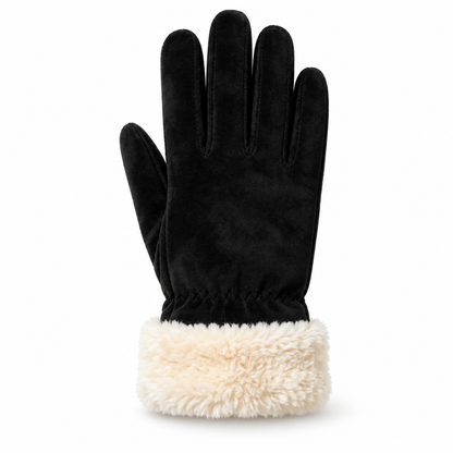 Keepbetterlily® Faux‑Suede Gloves with Sherpa Cuff