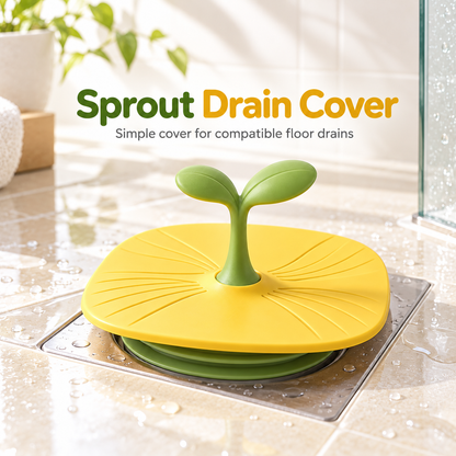 Keepbetterlily Yellow Drain Cover with Green Sprout Handle