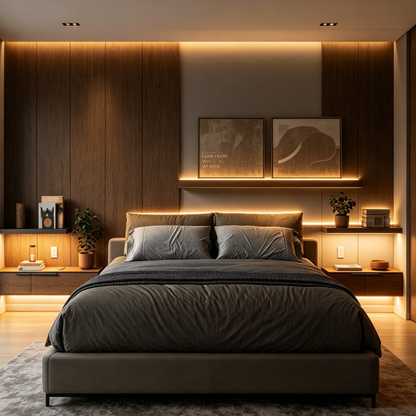 LED Floating Wall Shelves – Modern Wall Mounted Display Shelves with Ambient Lighting