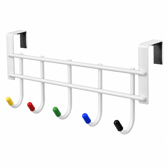 Keepbetterlily Over-the-Door 5-Hook Rack for Keys and Towels