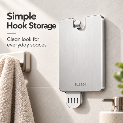 Keepbetterlily Silver-Tone Hook Holder with Rectangular Backplate