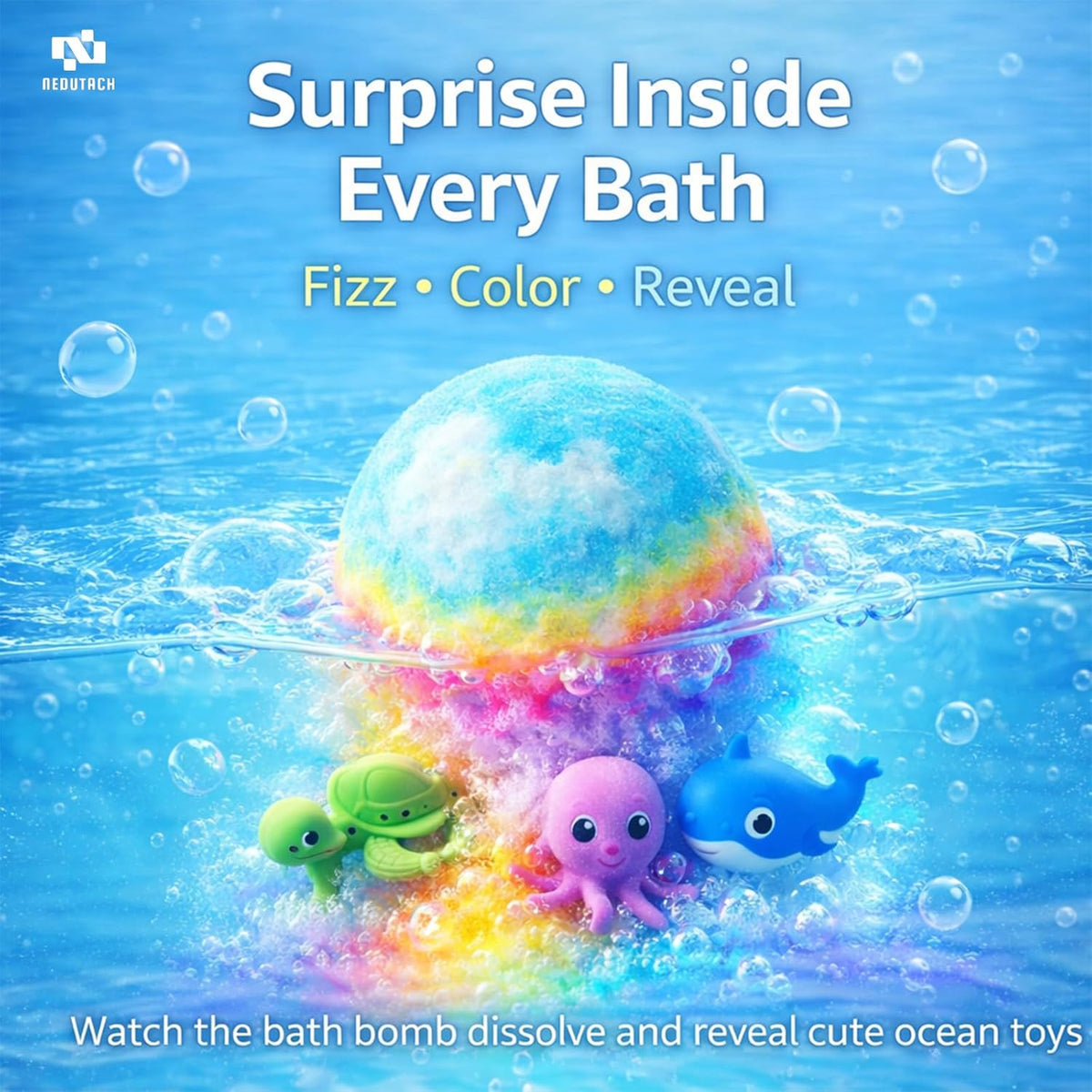 30% 🪴☀️Gentle Kids Bath Bomb Set – Food-Grade Colors, Surprise Toys & Fun Bath Time Adventures