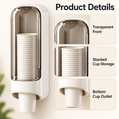 Keepbetterlily Cup Dispenser with Transparent Front Cover