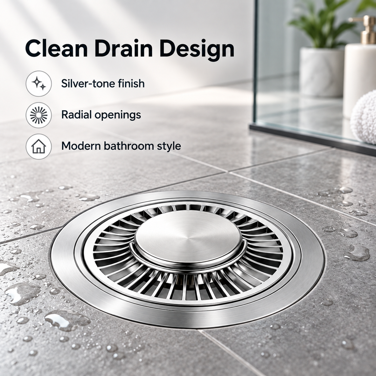 Keepbetterlily Round Floor Drain Insert with Radial Openings