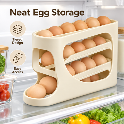 Keepbetterlily Tiered Egg Organizer with Sloped Tracks