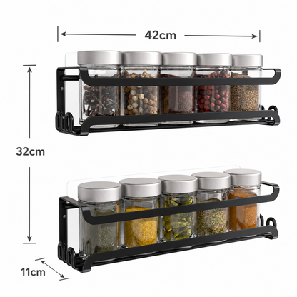 Wall Mounted Storage Shelf with Towel Bar – Modern Metal Bathroom Organizer for Kitchen & Bathroom